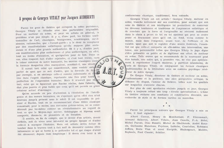 Les programmes de Théatre de l\